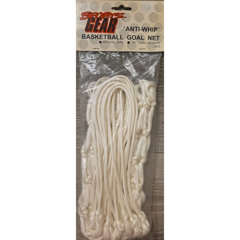 NEW Sports Gear Non-Whip Basketball Goal Net 12‎ Loops 21" Long White